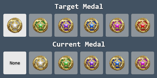 Visuals of Service Medal Selection