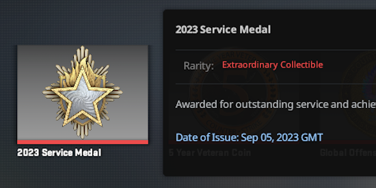 See if you have a Service Medal in your inventory